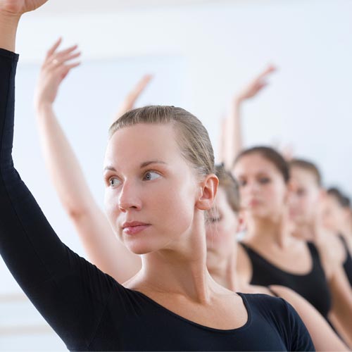Adult dance students in class